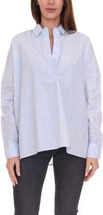 LTB Jamodi Damen Hemd-Bluse mit Floralem Allover-Print Baumwoll-Hemd 69745902 Blau