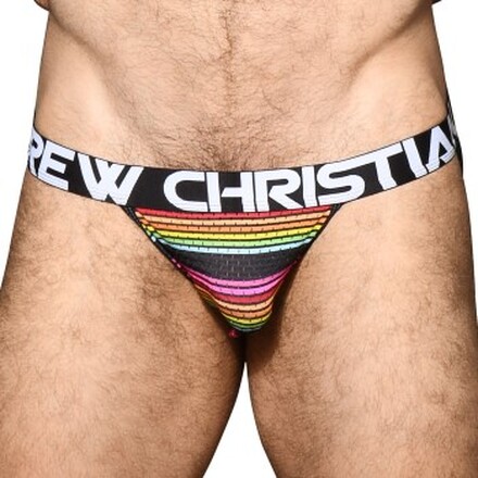 Andrew Christian Almost Naked Chill Stripe Jock Stribet polyamid Large Herre