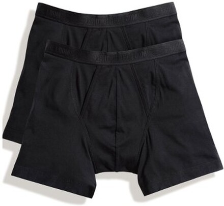 Fruit of the Loom Kalsonger 2P Classic Boxer Svart bomull Medium Herr