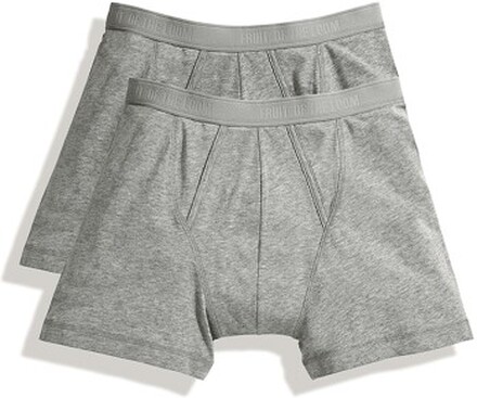 Fruit of the Loom 2P Classic Boxer Graumelliert Baumwolle Medium Herren