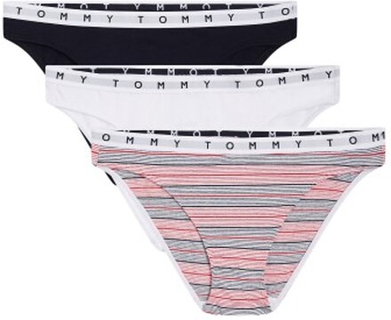 Tommy Hilfiger Trosor 3P Essentials Bikini Briefs Vit/Marin bomull Large Dam