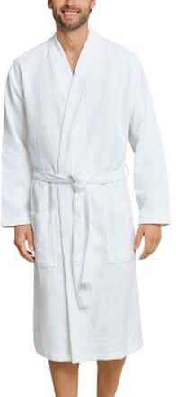 Schiesser Essentials Waffle and Terry Bathrobe Hvid bomuld XX-Large Herre