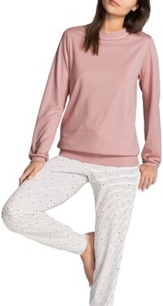 Calida Sweet Dreams Pyjama With Cuff Rosa gestreift Baumwolle Small Damen