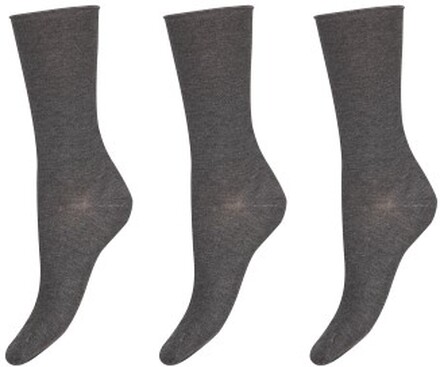 Decoy Strømper 3P Thin Comfort Top Socks Grå Strl 37/41 Dame