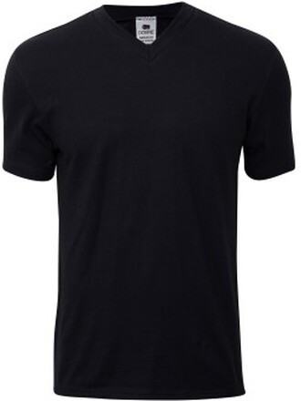 Dovre Single Jersey V-neck T-Shirt Sort bomuld X-Large Herre