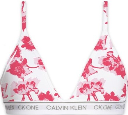 Calvin Klein BH 2P CK One Cotton Triangle Bra Rosa blomstret Medium Dame