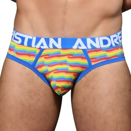 Andrew Christian Almost Naked Pride Flag Brief Flerfarvet polyamid Large Herre