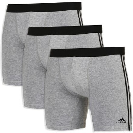 adidas Kalsonger 3P Active Flex Cotton 3 Stripes Boxer Brief Grå bomull Medium Herr