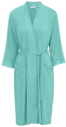 Damella Viscose Plain Lace Robe Aqua viskose X-Large Dame