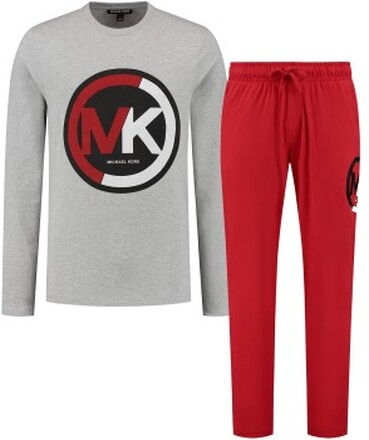 Michael Kors Lounge Crewneck and Jogger Gift Set Svart/Grå/Röd bomull Small Herr