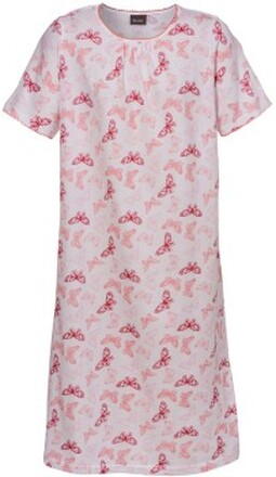 Trofe Butterfly Short Sleeve Dress Rosa Mønster bomull Medium Dame