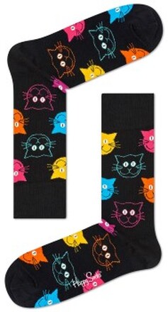 Happy socks Strømper Cat Sock Svart mønstret Str 41/46