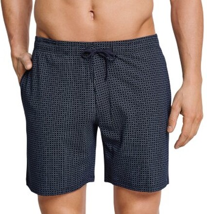 Schiesser Mix and Relax Jersey Long Boxer Blau Muster Baumwolle Large Herren