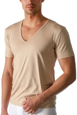 Mey Dry Cotton Functional V-Neck Shirt Beige Small Herr