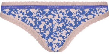 Calvin Klein Bottoms Up Refresh Thong Blau Polyamid Large Damen