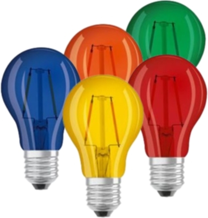 LED-lampa E27 2W Färgade 5-pack