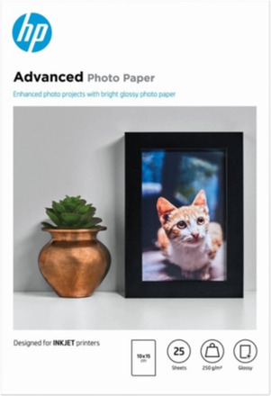 HP Fotopapper Advanced Glossy 10x15cm 250g 25 ark