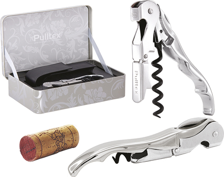 Pulltex - Pulltaps Classic vinåpner med etui rustfri