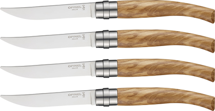 Opinel - Chic stekekniver 4 stk olivengrønn