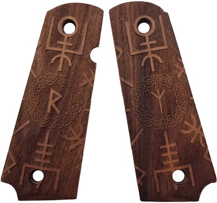 Pistolgrepp 1911 - Walnut, Runes