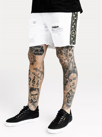 Cartel Denim Shorts White (XL)