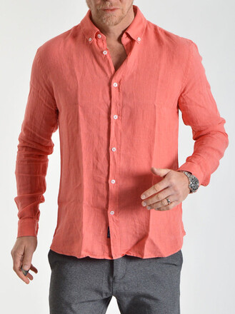 Linston Linen Shirt Coral (M)