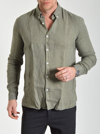 Linston Linen Shirt Moss Green (XL)