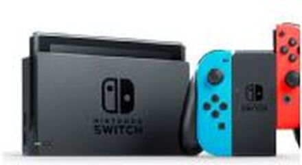 Nintendo Switch with Neon Blue and Neon Red Joy-Con - Spillkonsoll - Full HD - svart, neonrød, neonblå