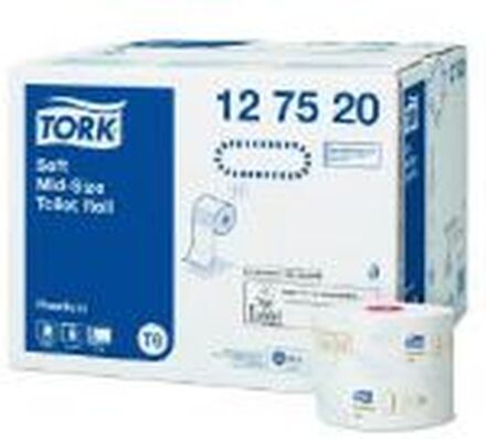 Toiletpapir Tork Soft Mid-Size T6 Premium 2-lag hvid 90m - (27 ruller pr. karton)