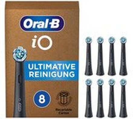 Oral-B iO Series Ultimate Clean Tannbørstehoveder - Svart - 8-pakning