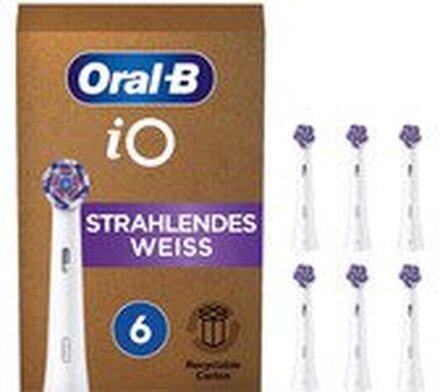 Oral-B iO Series Radiant White Tannbørstehoveder - Hvit - 6-pakning