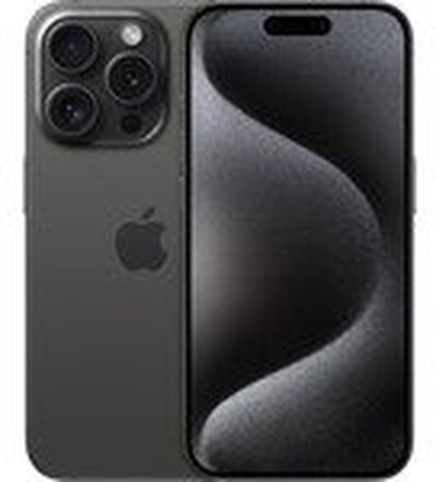 Apple iPhone 15 Pro - 5G smartphone - dobbelt-SIM / Internminne 128 GB - OLED-display - 6.1 - 2556 x 1179 piksler (120 Hz) - 3x bakkamera 48 MP, 12 MP, 12 MP - front camera 12 MP - svart titan