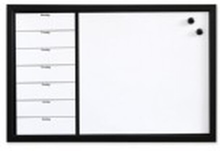 Magnetisk NAGA ugetavle whiteboard 60x40 cm hvid - dansk tekst