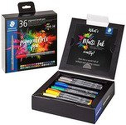STAEDTLER 371 - Brush pen set - permanent - assorterte farger - fargeblekk - 36 deler