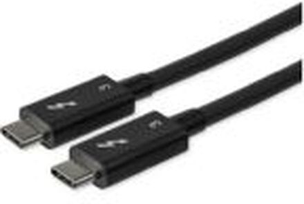 StarTech.com 2.6ft (80cm) Thunderbolt 3 Cable, 40Gbps, 100W PD, 4K/5K Video, Thunderbolt-Certified, Compatible w/ TB4/USB 3.2/DisplayPort - Thunderbolt-kabel - 24 pin USB-C (hann) til 24 pin USB-C (hann) - Thunderbolt 3 / USB / DisplayPort - 80 cm - 4K-st
