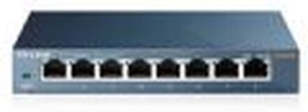 TP-Link TL-SG108 8-port Metal Gigabit Switch - Switch - ikke-styrt - 8 x 10/100/1000 - stasjonær