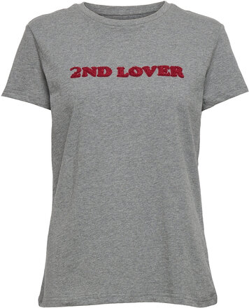2Nd Lover Tops T-shirts & Tops Short-sleeved Grey 2NDDAY