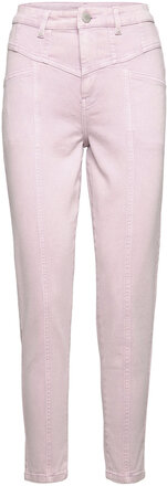 2Nd Face Tt - Bleached Colour Denim Bottoms Jeans Slim Pink 2NDDAY