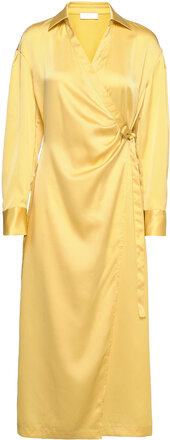 2Nd Carrie Tt - Brushed Satin Dresses Wrap Dresses Gul 2NDDAY*Betinget Tilbud