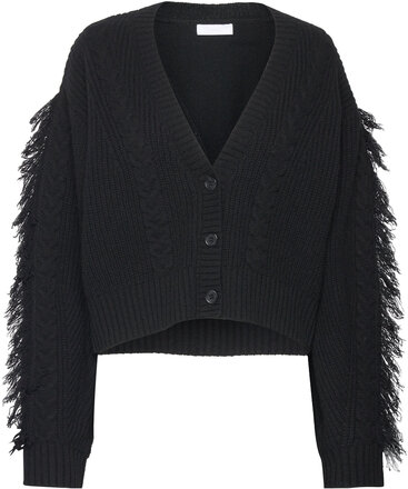 2Nd Drive - Chunky Lambswool Tops Knitwear Cardigans Black 2NDDAY