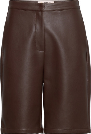 Aya Leather Shorts Shorts Leather Shorts Brun A-View*Betinget Tilbud