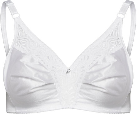 Glitter,Soft Bra White Lingerie Bras & Tops Soft Bras Tank Top Bras Hvit Abecita*Betinget Tilbud