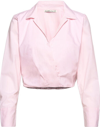 Anf Womens Wovens Party Tops Long-sleeved Rosa Abercrombie & Fitch*Betinget Tilbud