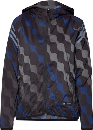Marimekko Run Icons 3-Stripes Hooded Running Windbreaker Outerwear Sport Jackets Multi/mønstret Adidas Performance*Betinget Tilbud