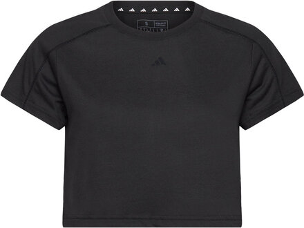 Aeroready Train Essentials 3 Bar Logo Crop T-Shirt Sport Crop Tops Short-sleeved Crop Tops Black Adidas Performance