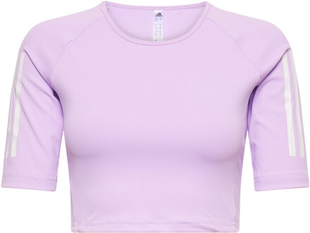 Hyperglam Training Crop T-Shirt Sport Crop Tops Short-sleeved Crop Tops Purple Adidas Performance
