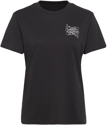 Brand Love Graphic T-Shirt T-shirts & Tops Short-sleeved Svart Adidas Sportswear*Betinget Tilbud