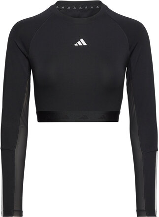 Hyglm Cro Ls Sport Crop Tops Long-sleeved Crop Tops Black Adidas Performance
