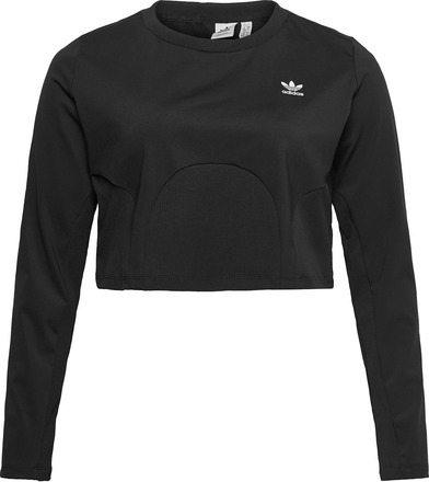Always Original Rib 2In1 Ls Top Sport Crop Tops Long-sleeved Crop Tops Black Adidas Originals