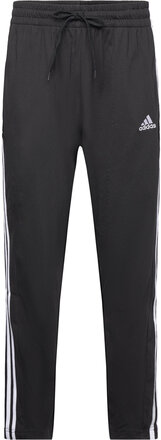 Essentials Single Jersey Tapered Open Hem 3-Stripes Pants Sport Sweatpants Black Adidas Sportswear